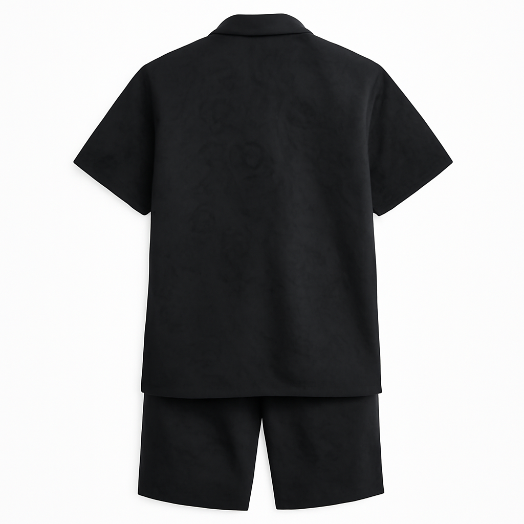 Black Half Sleeves Shirt & Short