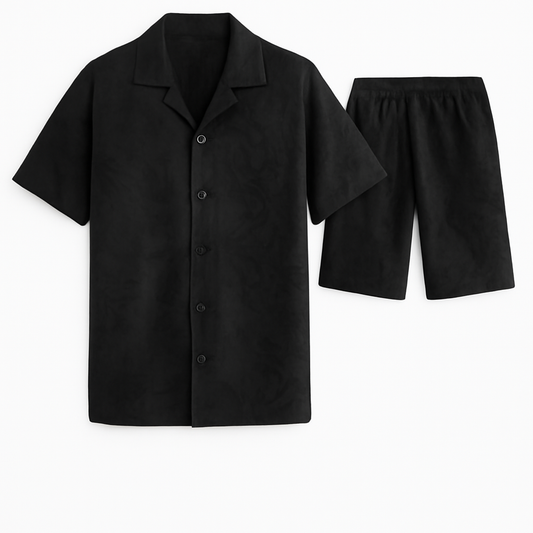 Black Half Sleeves Shirt & Short